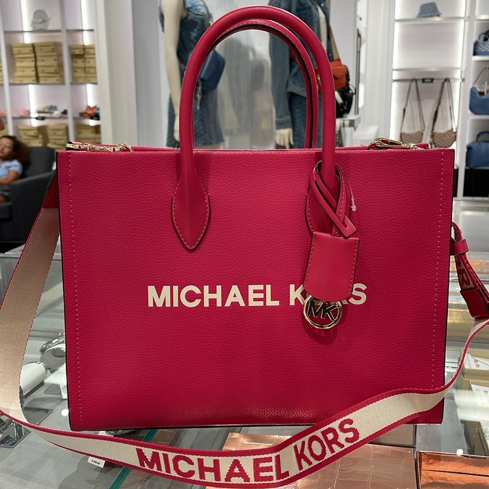 Michael Kors Mirella Medium East West Pebbled Leather Tote Shopper Bag MK EW
NWT